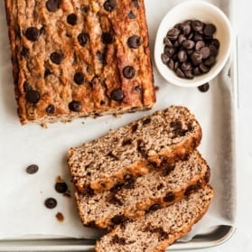 coconut flour banana bread sliced