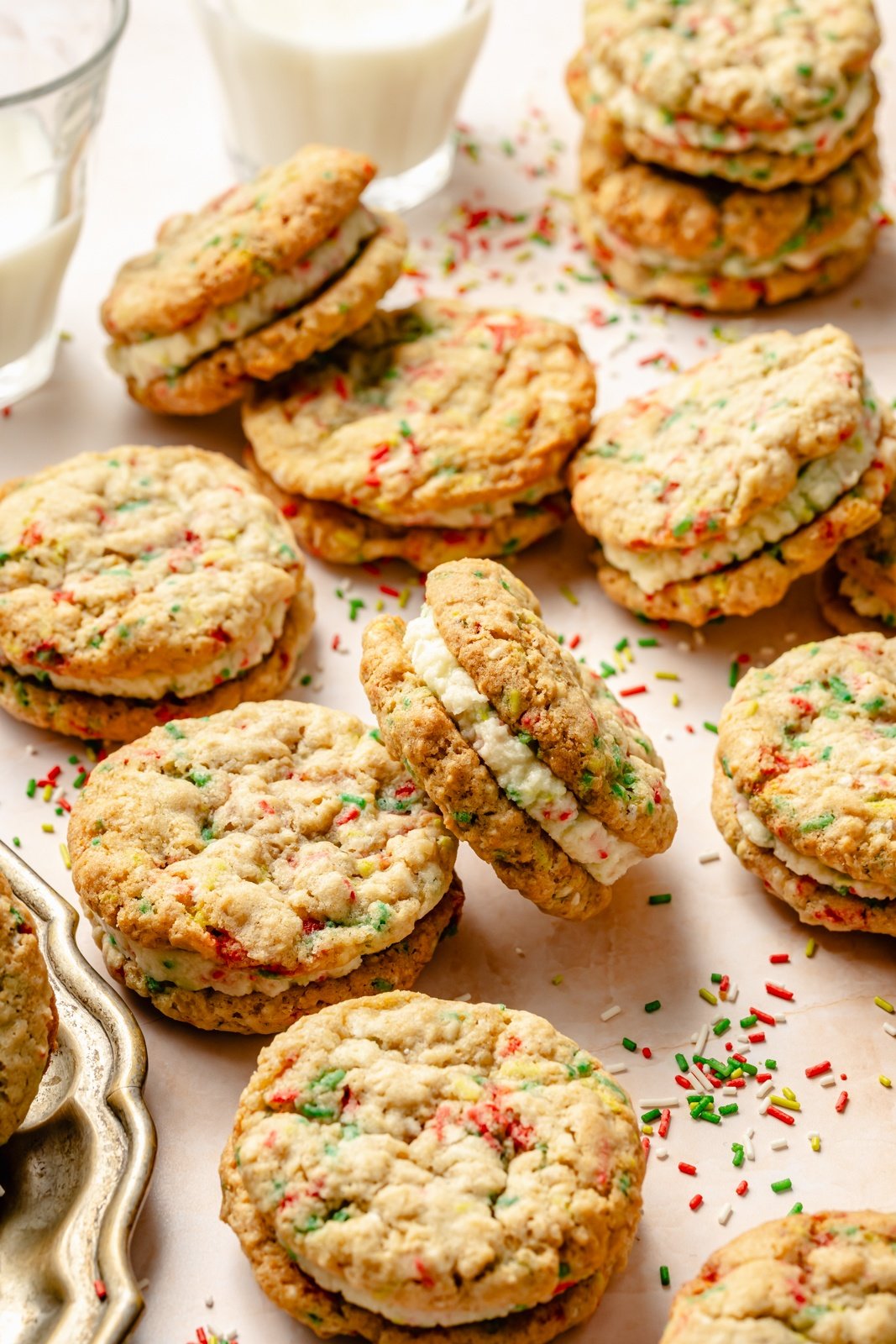 christmas oatmeal cream pies on a table