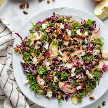 kale apple salad on a plate