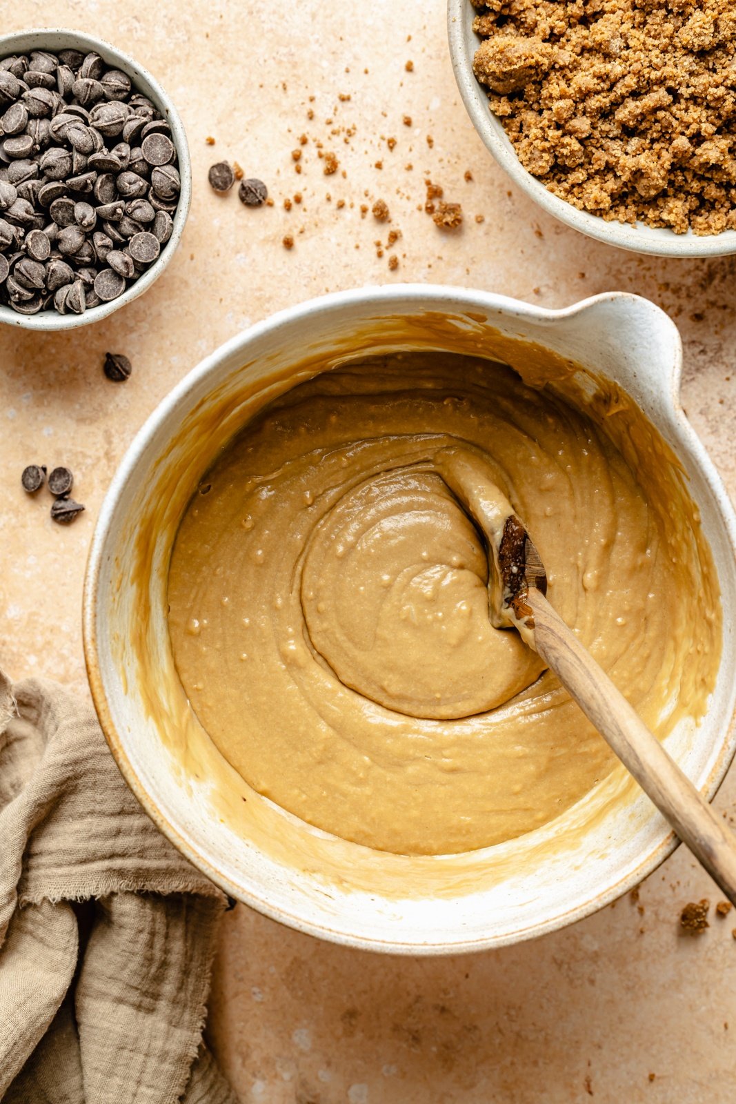 mixing batter for a coffee coffee cake recipe