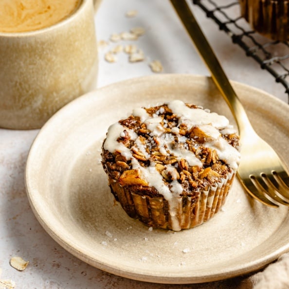 gingerbread oatmeal cup on a plate