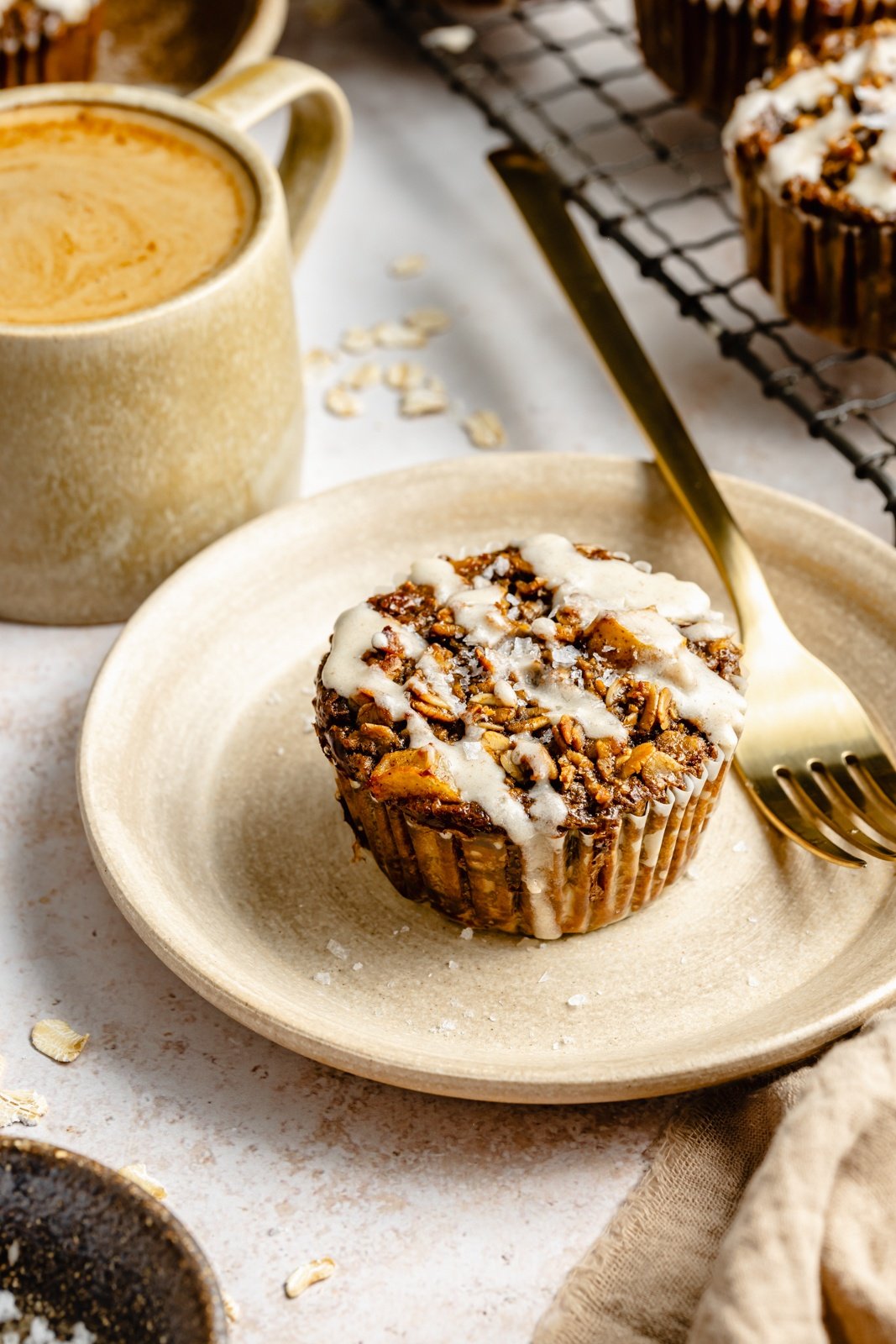 gingerbread oatmeal cup on a plate