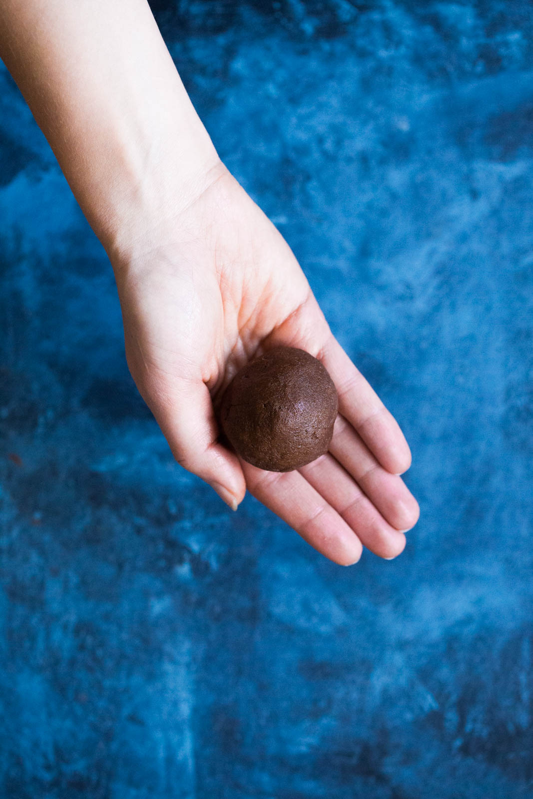 chocolate snickerdoodle dough ball