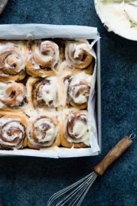 the best cinnamon rolls in a baking pan