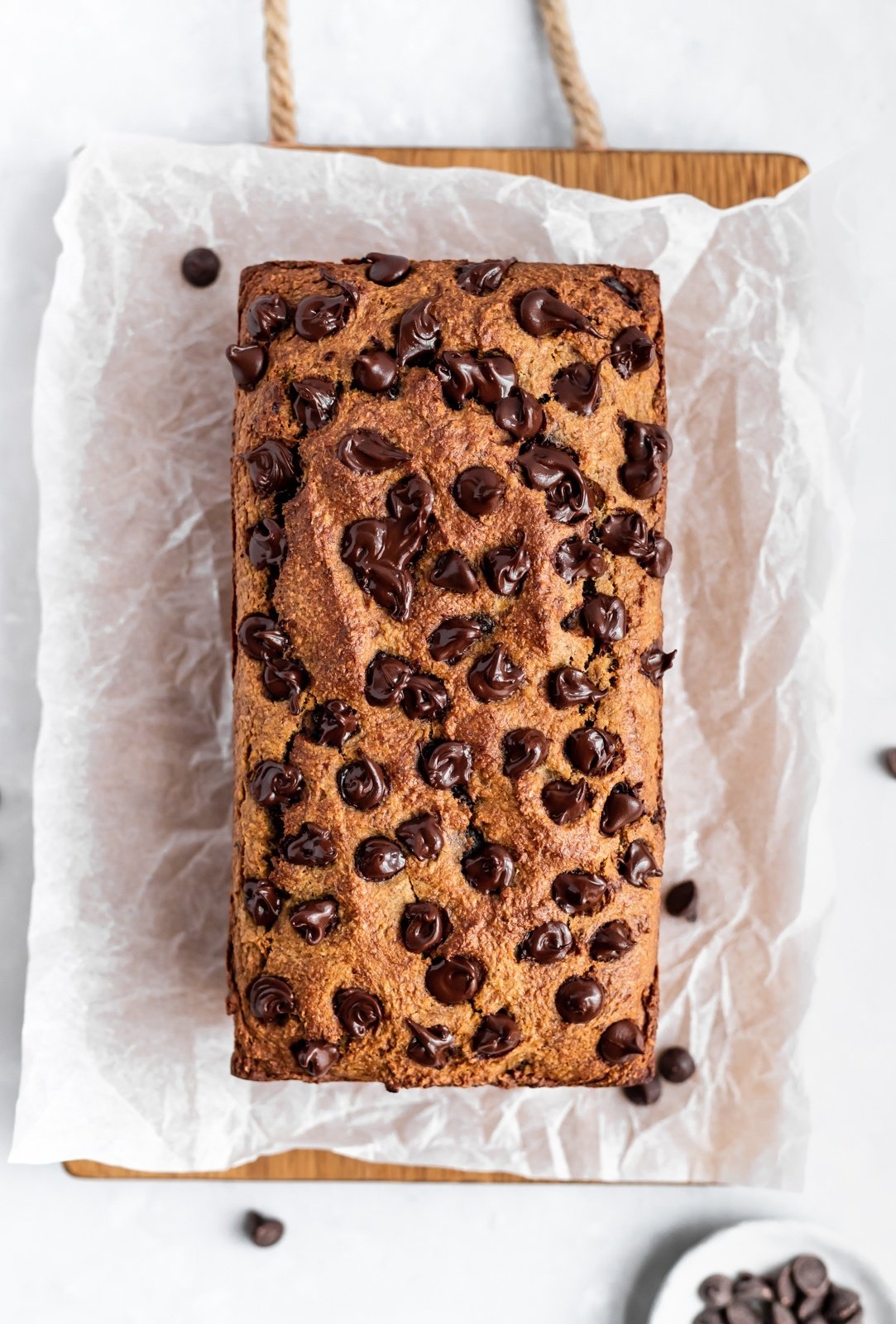 almond flour banana bread on a cutting board