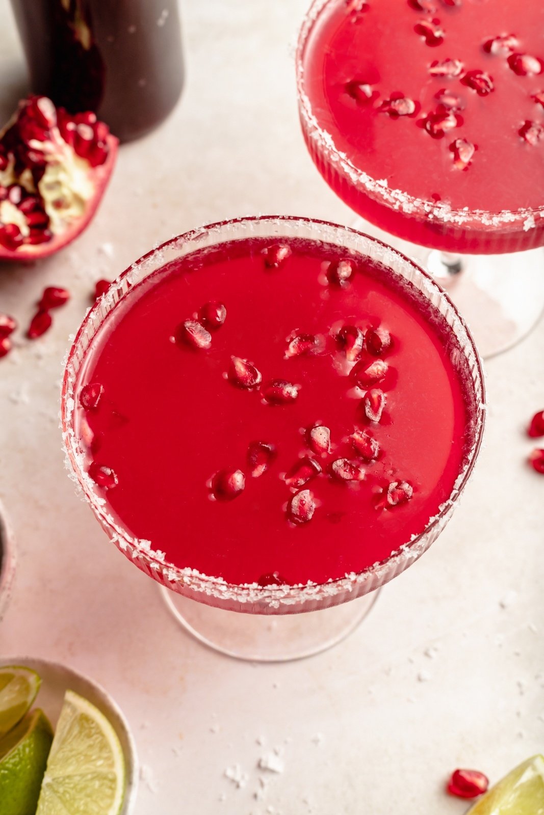 pomegranate margarita in a glass