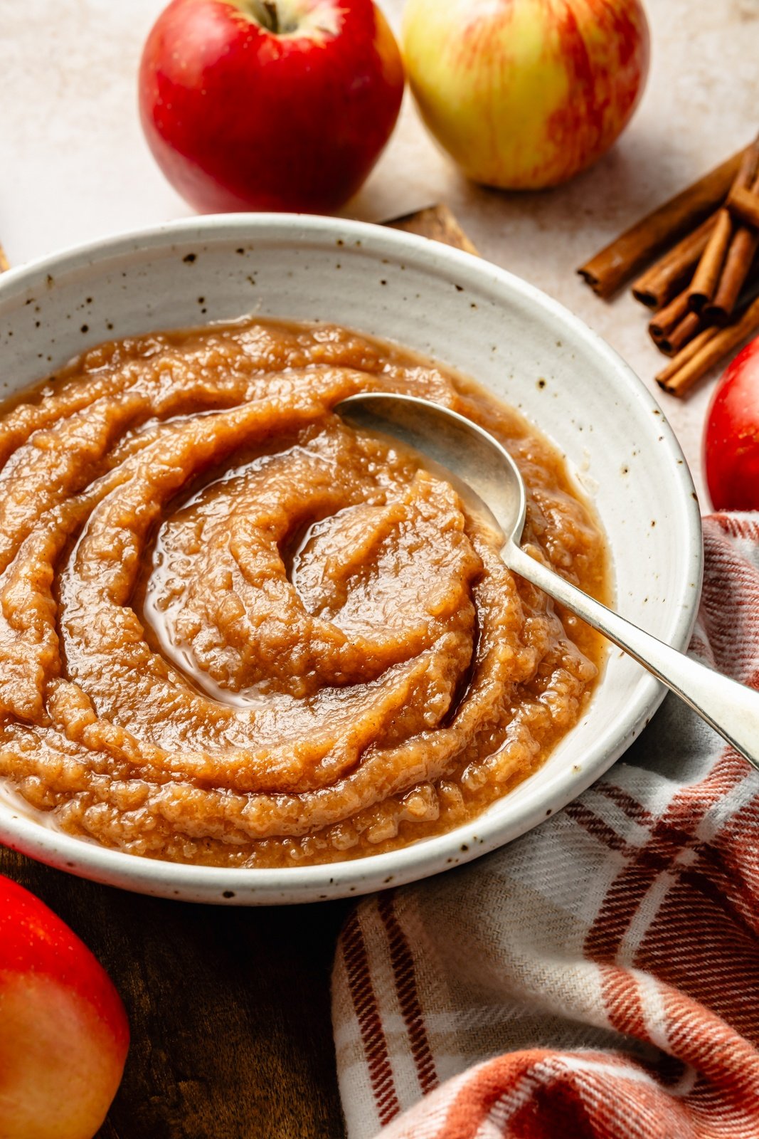 slow cooker applesauce in a bowl