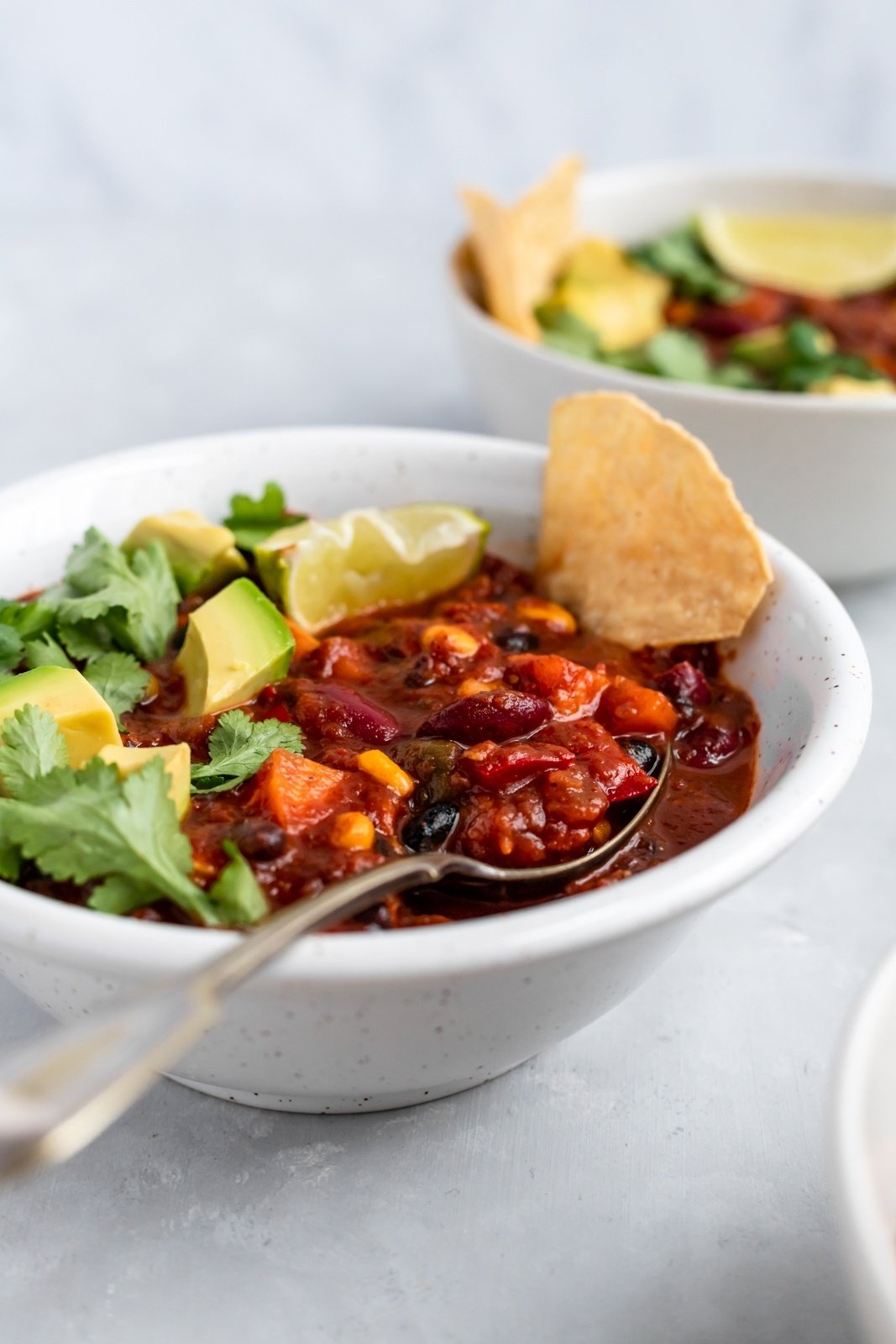 the best vegetarian chili recipe in a bowl