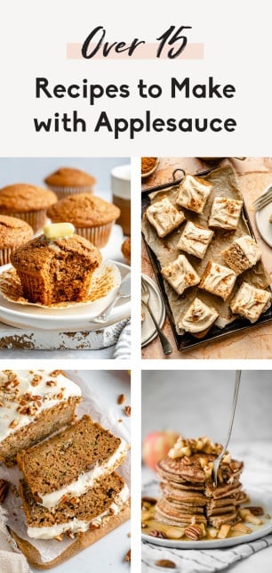 collage of recipes using applesauce
